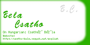 bela csatho business card